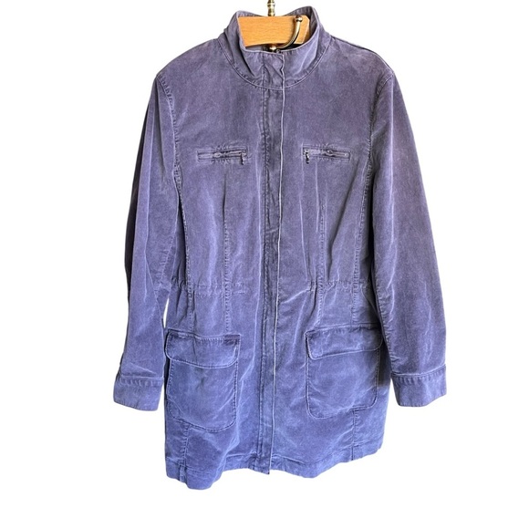 J. Jill Women’s Purple Corduroy Utility Barn Chore Stretch Jacket - Picture 1 of 12